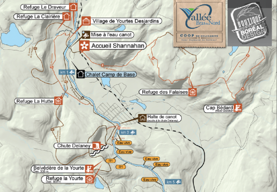 Carte en relief du secteur Shannahan, Coop de Solidarité Vallée Bras-du-Nord.