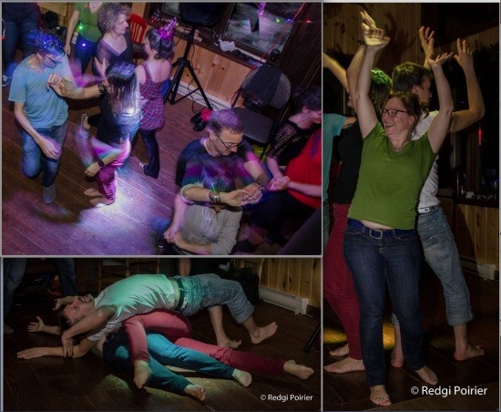 Montage party de danse aux fêtes 2015 à la Pourvoirie St-Zénon. Photos par Redgi Poirier.