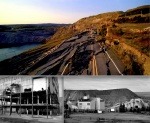 Montage vieille route 112 et usines d'amiante désaffectées à Thetford Mines.