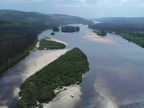 Rivière Mistassini selon drone La Route Bleue